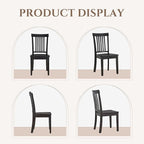 COLAMY Wooden Dining Chairs Set of 6, Spindle High Back Windsor Kitchen Side Chair, Farmhouse Dining Chairs for Kitchen and Dining Room, Dark Brown