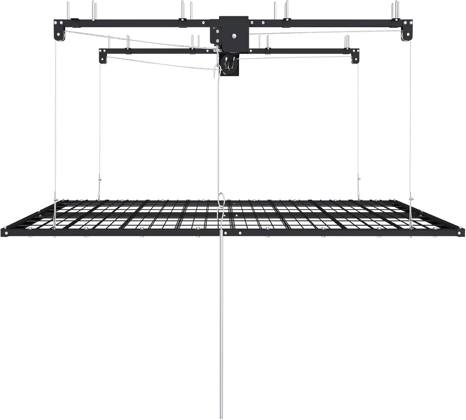 Montary 5x9 FT Overhead Garage Storage Rack for 10-12 FT Ceiling, Adjustable Ceiling Lifting Storage Rack with Safety Lock, 400LBS Capacity All-Steel Construction Heavy-Duty Garage Organizer Rack