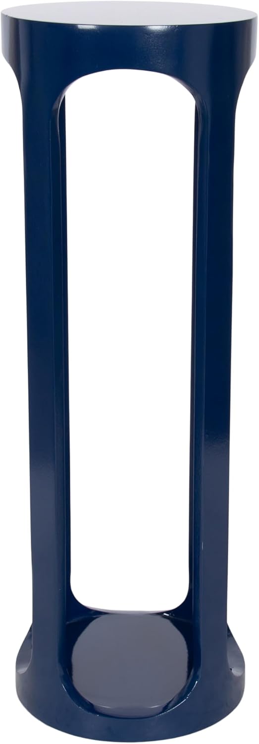 Kate and Laurel Dahl Modern Wooden Round Drink Table, 8 x 8 x 23, Navy Blue, ...