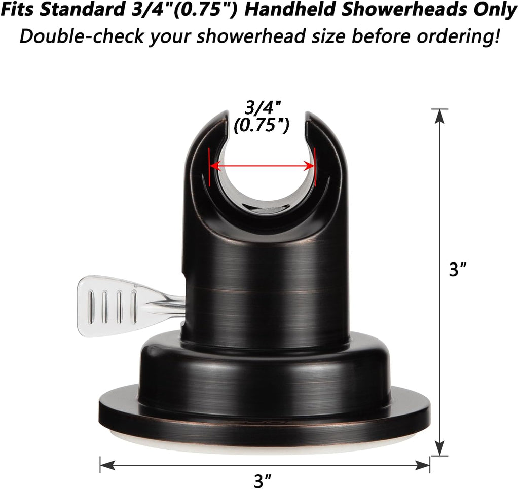 BOPai Suction Cup Shower Head Holder for Handheld Shower – No Drill, for Smooth Surfaces Only, Vertical Mount Only, Oil Rubbed Bronze