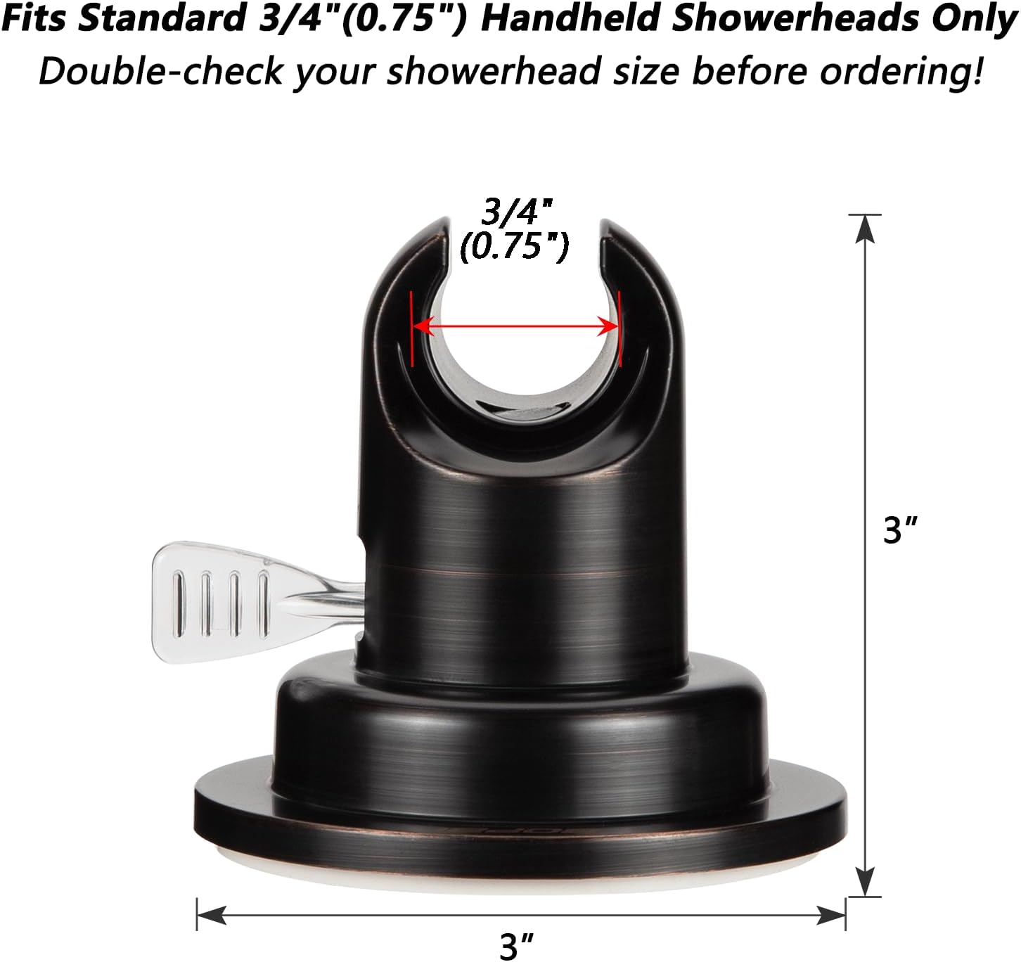 BOPai Suction Cup Shower Head Holder for Handheld Shower – No Drill, for Smooth Surfaces Only, Vertical Mount Only, Oil Rubbed Bronze