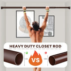 Closet Rod - Closet Rods for Hanging Clothes, 17 to 38 inch Adjustable Closet Hanging Rod, Heavy Duty Clothes Rod Clothing Bar, Closet Poles for Hanging Clothes for Wardrobes, Shower Curtain