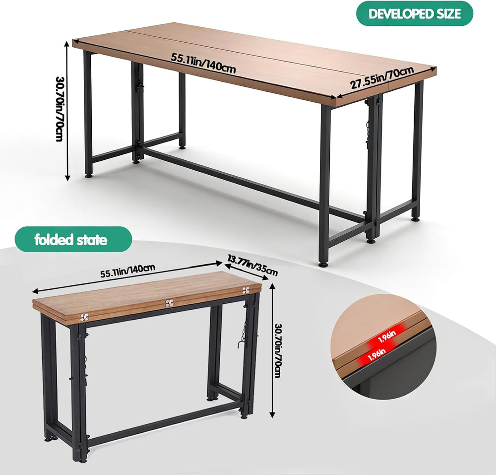 Foldable Dining Table,Solid Wood Flip Top Narrow Console Table,Small Writing ...
