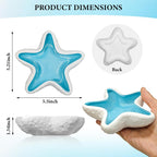 Starfish Jewelry Dish for Coastal Bathroom Decor, Ceramic Trinket Tray and Ring Holder with Glossy Blue Glaze, Beach Decor for Bedroom or Guest Room, Gift for Women