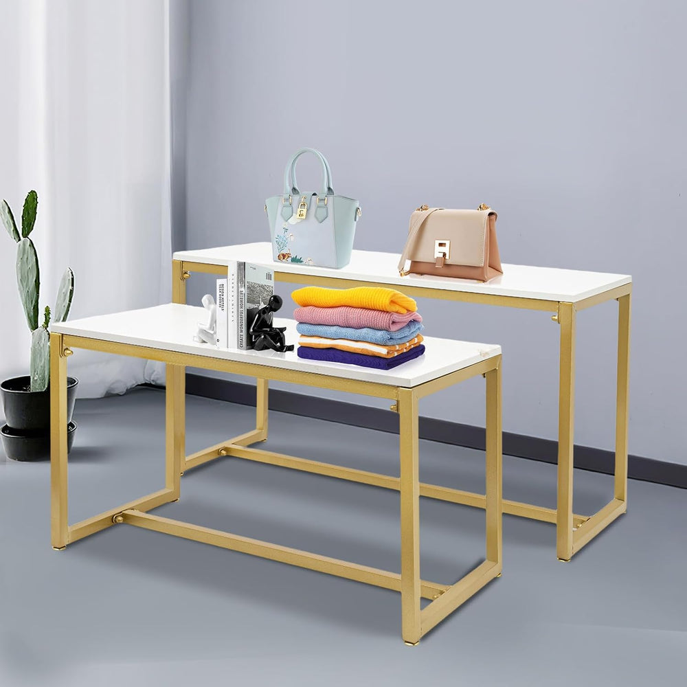Metal Retail Display Stand, 40''x16''x22'' Nesting Ta...