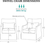 Martha Stewart London Swivel Chair - Solid Wood & Plywood, Skirted Metal Base Accent Armchair, Lumbar Pillow -Modern Classic Family Room Sofa Furniture Bedroom Lounge, 28"X31.5"X35.25", Light Blue