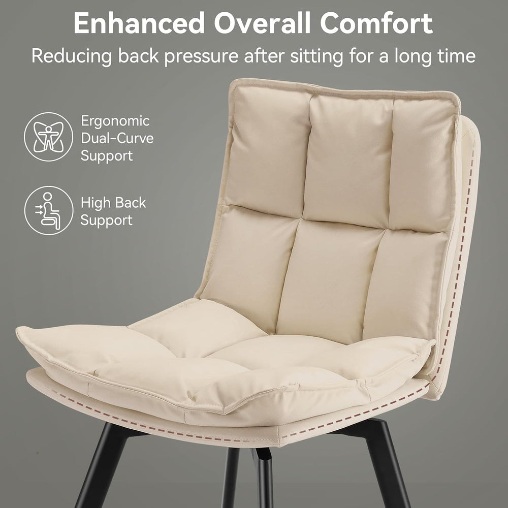 Susalt Swivel Dining Chairs Set of 4, Upholstered Dining Room Chairs, Leather...