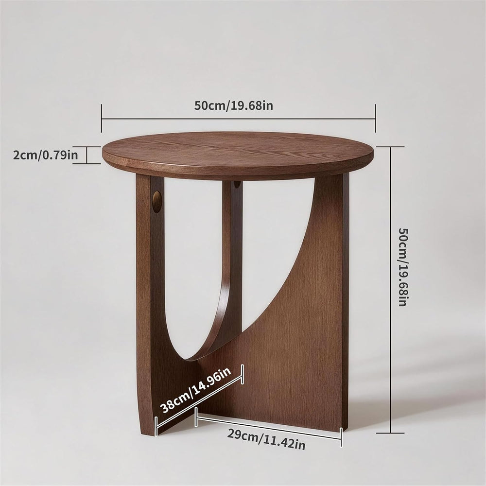 20'' Mid-Century Round Solid Wood Side Table for Living Room or Bedro...