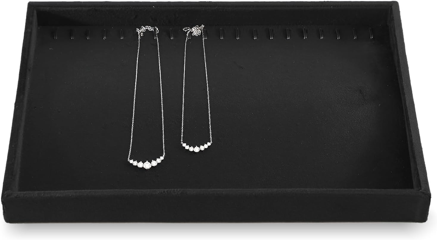 Necklace Holder Organizer, Velvet Jewelry Trays,Premium Necklace Case,Luxury Jewelry Displays,Black Bracelet Organizer