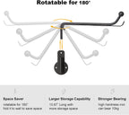 Mkono Wall Mounted Drying Rack Laundry Clothes Hanger with Swing Arm Space Saving Metal Hanging Valet Rod for Laundry Closet Organizer Bathroom Bedroom, 2 Pack, Black
