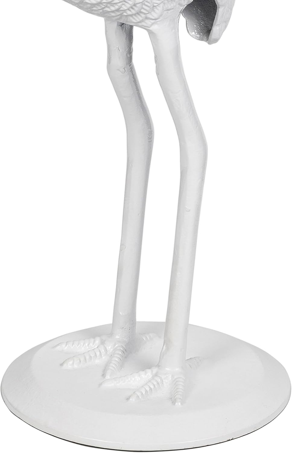 JONATHAN Y Blanche 25" White Iron and Glass Flamingo End Table with Scul...