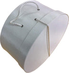 Sarah's Hat Boxes Classic Ivory Hat Box – 11" x 5.5" (Dia. x Ht.) Handmade in USA – Odorless Non-Toxic Adhesive, Cording Handle – Premium Storage for Hats & Accessories