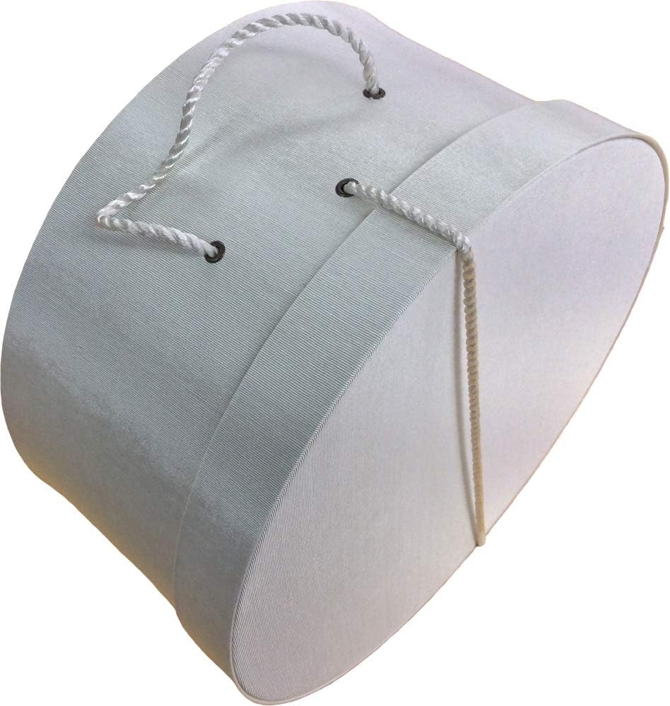 Sarah's Hat Boxes Classic Ivory Hat Box – 12.75" x 6.5" (Dia. x Ht.) Handmade in USA – Odorless Non-Toxic Adhesive, Cording Handle – Premium Storage for Hats & Accessories