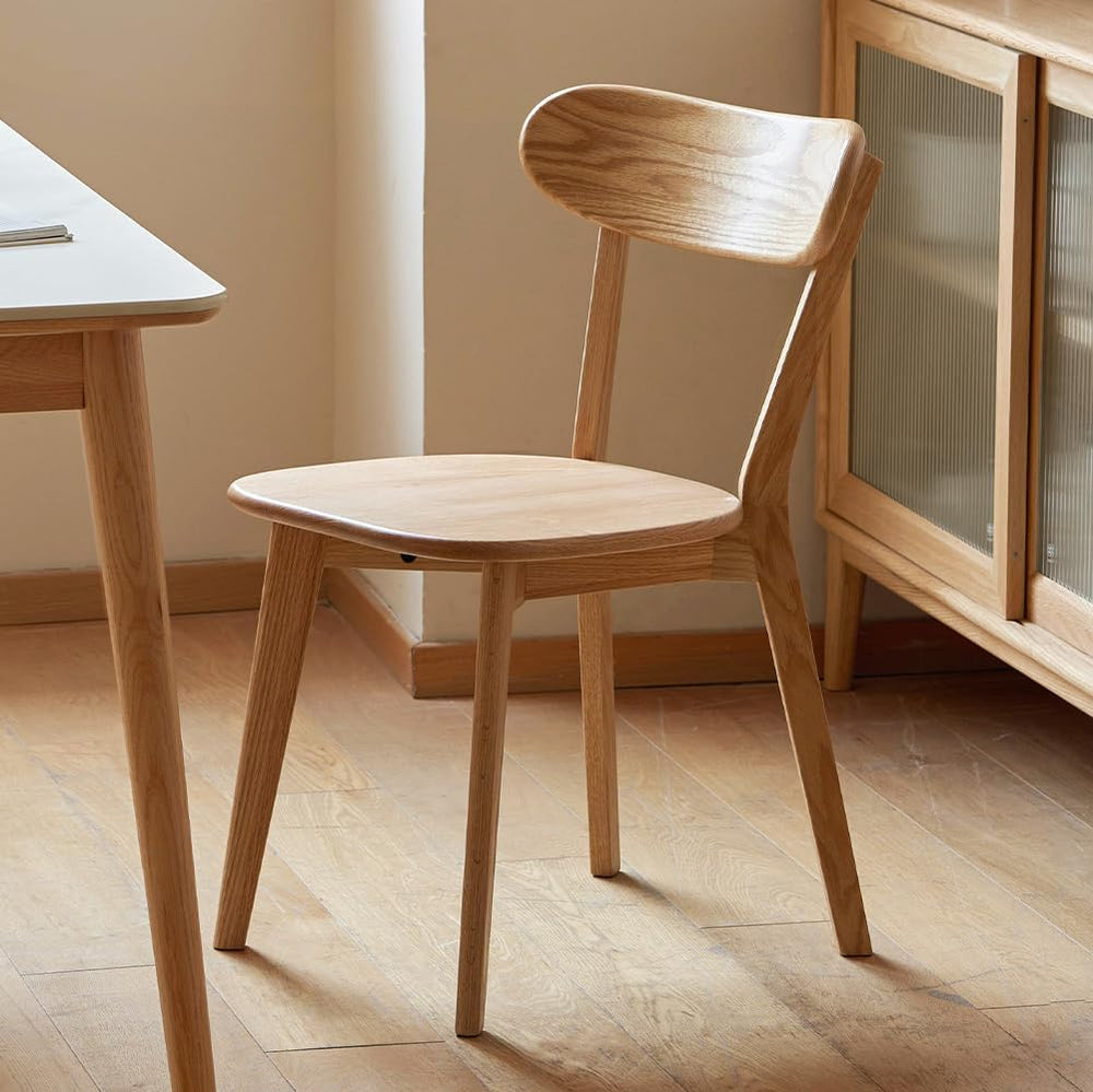 YESWOOD Oak Dining Chairs, 100% Solid Wood Kitchen Chairs with Curved Backres...