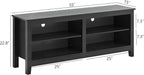 TV Stand for 65 inch TV with Storage,Modern TV Entertainment Center for Bedroom,TV Media Console Table with 4 Open Storage Shelve,55 inch Wood TV Cabinet Black