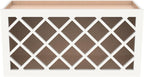 Origami Solid Wood RTA Wine Bottle Rack Wall Cabinet with Lattice Panels - Wine Storage for Bar, Pantry, Basement - Mocha (36"W 12"D 15"H)