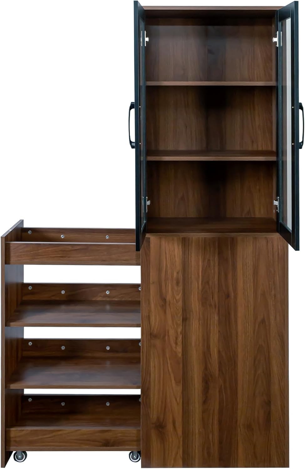 LUMISOL Tall Kitchen Pantry Cabinet with 4 Tier Pull-Out Storage Shelf, Kitch...