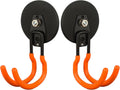 MUTUACTOR New Updated Heavy Duty Magnetic Hooks,40lbs 2-Pack Super Strong Magnetic Hooks for Hanging,Anti-Scratch Garage Magnets J-Hook for Organizing Heavy Impact Drivers Trailer Cord Garden Tools
