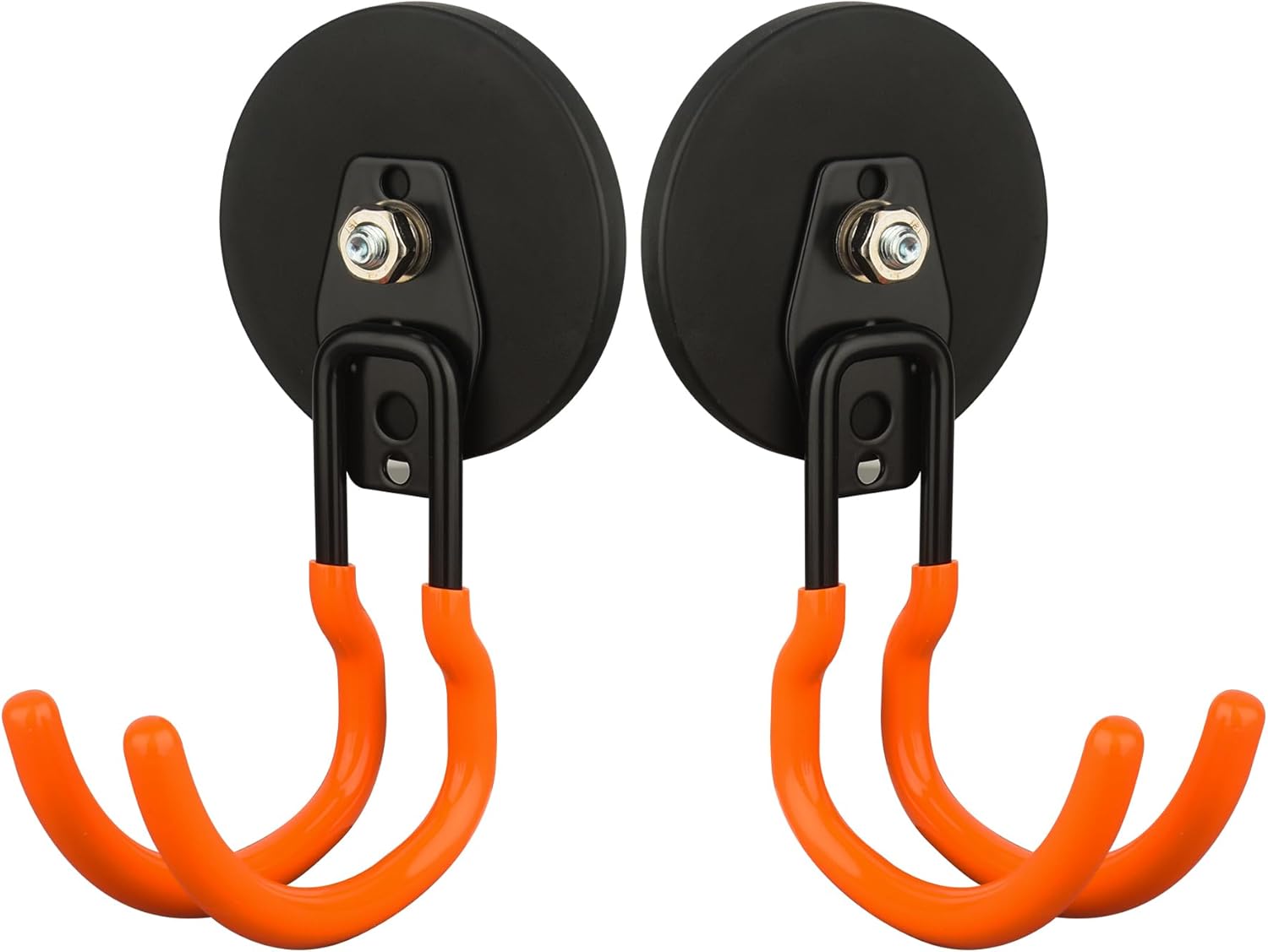 MUTUACTOR New Updated Heavy Duty Magnetic Hooks,40lbs 2-Pack Super Strong Magnetic Hooks for Hanging,Anti-Scratch Garage Magnets J-Hook for Organizing Heavy Impact Drivers Trailer Cord Garden Tools