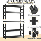 Garage Storage Shelves,5 Tier Shelving Unit, 40 inch Wide, 18” Deep, 78” Tall Organizer Metal Shelf for Basement/Laundry/Pantry Heavy Duty, Adjustable,Easy to Install (5Tier-47"Wx18"Dx78"H with Fence)