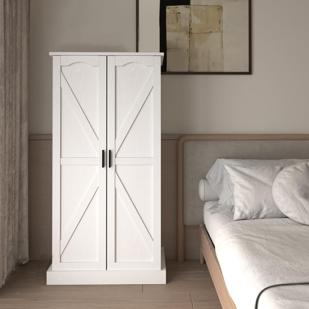GEPELCN 50" LED Kitchen Pantry Cabinet Farmhouse Storage Cabinet Wood Fo...