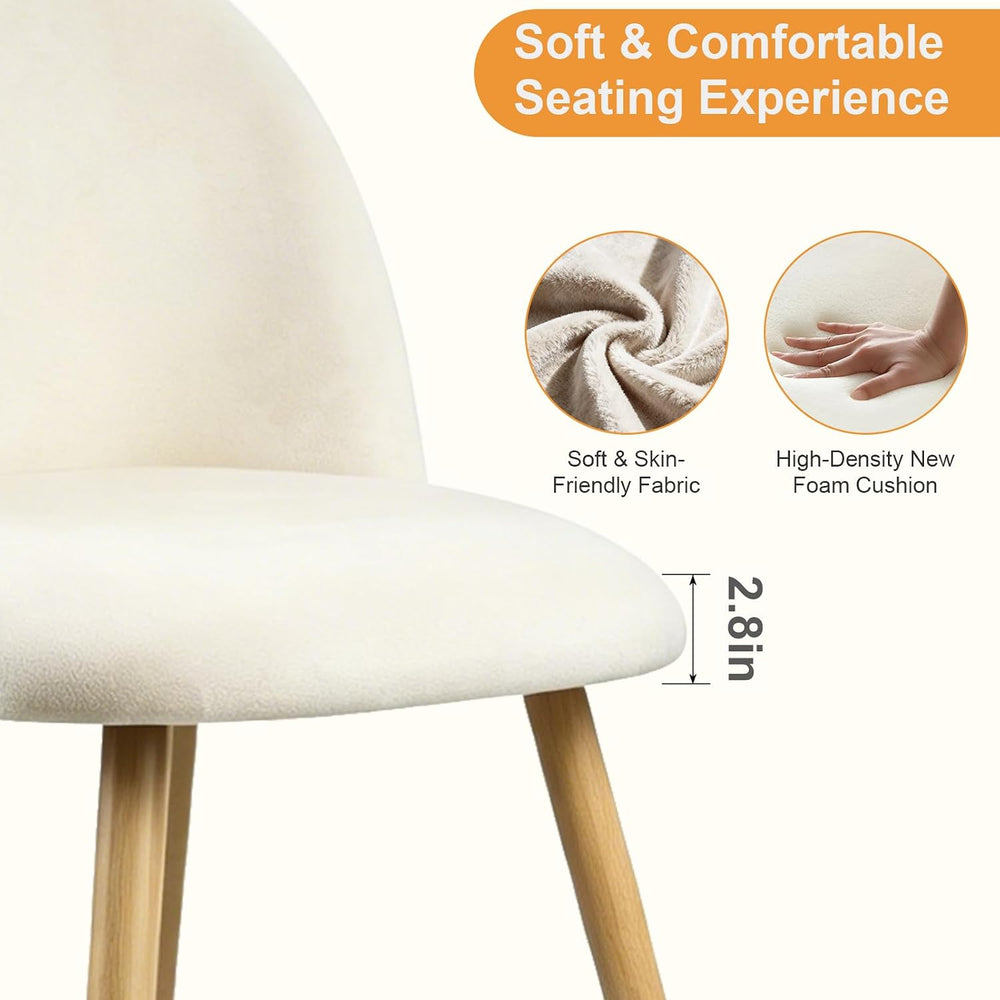Lightdot Dining Chairs Set of 2, Velvet Kitchen Chairs Side Chairs Mid-Centur...