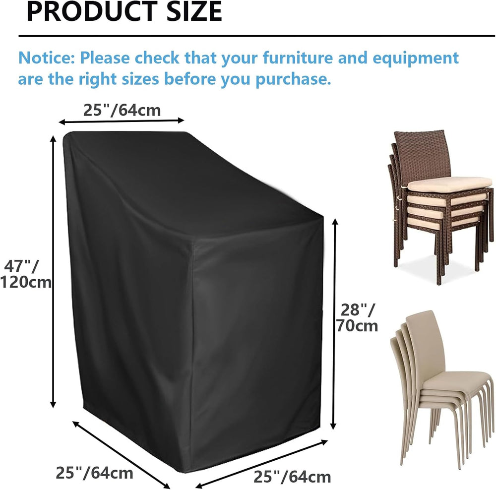 Outdoor Chair Covers, 4 Pack Waterproof Patio Stackable Chair Cover Outdoor P...