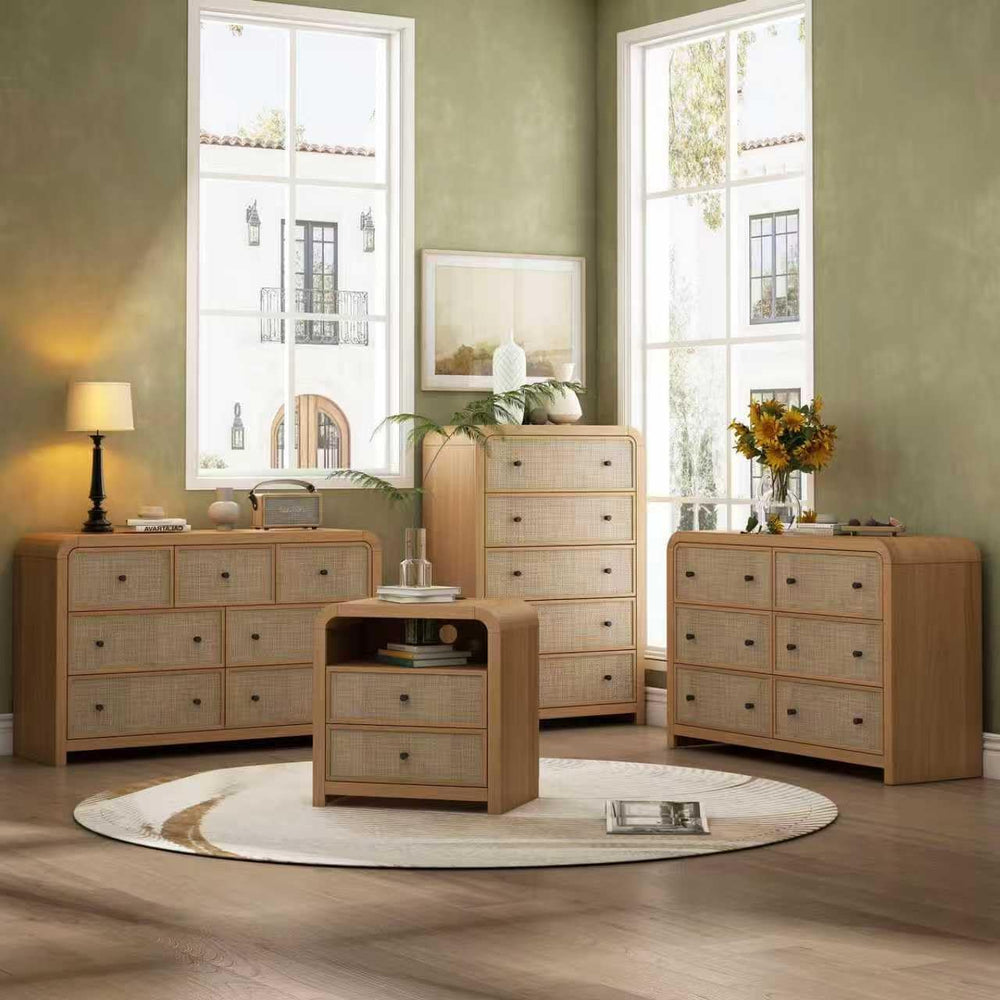 Rattan Nightstand, 23.6''
