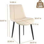 Dining Chairs, Modern PU Leather Dining Chairs, Dining Room Chairs with Sturdy Metal Legs, Upholstered Seat Kitchen Chairs for Living Room, Restaurant (Beige, Set of 4)
