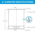 Docking Drawer 5" Stainless Steel Canister for Hot Tools, Capped Design, Safely Stow Styling Tools