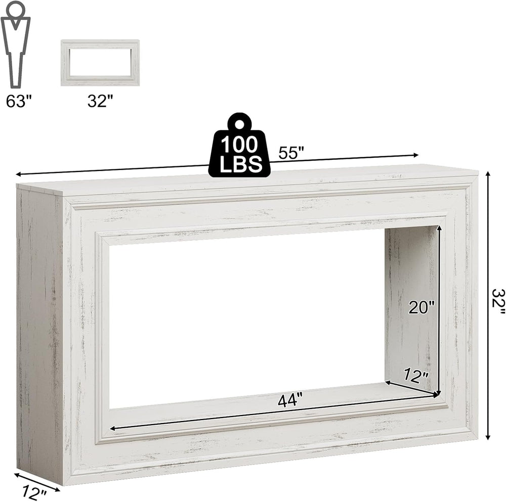 Rresyet 55" Narrow Entryway Console Table with LED Lights & Storage,...