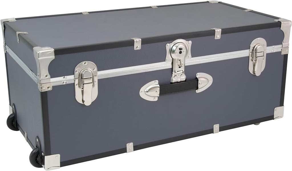 Seward Explorer Trunk with Wheels & Lock, Gray, 30-Inch