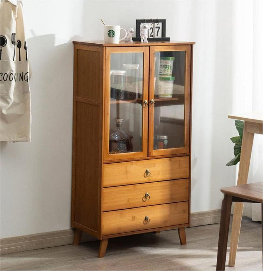 Gdrasuya10 Bamboo Buffet Sideboard Kitchen Pantry Storage Cabinet, 43inch Pan...