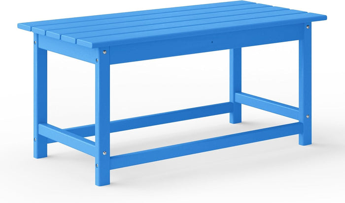 WestinTrends Malibu Outdoor Poly Coffee Table, 35.25" x 17.5", Pacific Blue