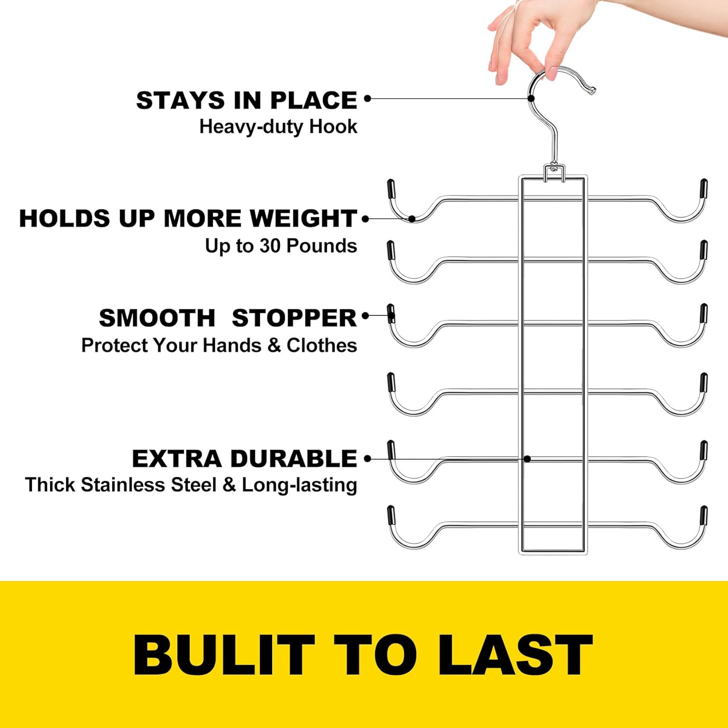 Closet Organizers and Storage, 6 Tier Tank Top Hanger, Dorm Room Essentials, Non-Slip Bra Hangers Space Saving, Organization for Camisoles Sports Bras Strappy Dress Swimsuits Ties, 3 Pack