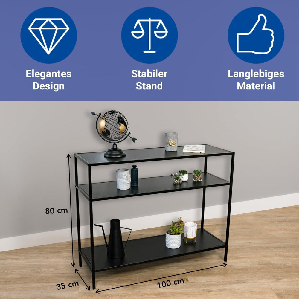WENKO Industrial Console Table Maximum Load 10 kg Black