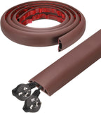 HARFINGTON 6ft Cord Cover Floor W0.6 x H0.33 Inner Channel PVC Hide Extension Cable Floor Wire Hider Wire Covers Protector for Prevent Cable Trips Cables Management, Coffee
