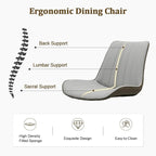 Dining Chairs Set of 4, Leather Modern Kitchen & Dining Room Chairs, Comfortable Upholstered Kitchen Chairs with Metal Legs Armless Side Chairs for Kitchen Restaurant, Light Grey & Dark Grey