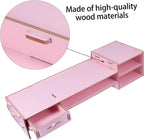 Angoily Creative Pink Monitor Riser Stand with Drawer Multifunctional Desktop Organizer for Office Desk Storage and Computer Display Elevation