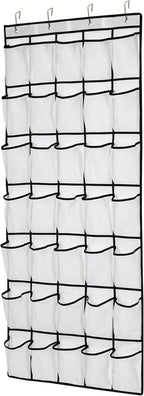35Large Pockets Over The Door Shoe Organizer, Mesh Pockets Shoe Holder Rack, Capacity hanging shoe organizer，door shoe rack With 4 Metal Hook.