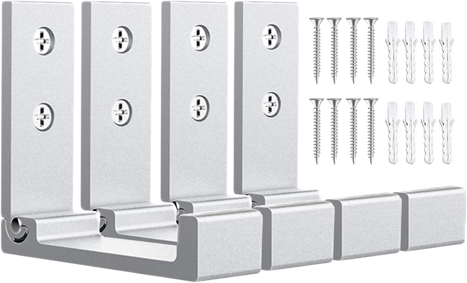 OHIYO 4pcs Folding Coat Hooks Heavy Duty Wall Hooks for Hanging Bags Hooks Headphone Holder No Rust Wall Mounted for Hat, Bags, Jacket, Towel (Silver)