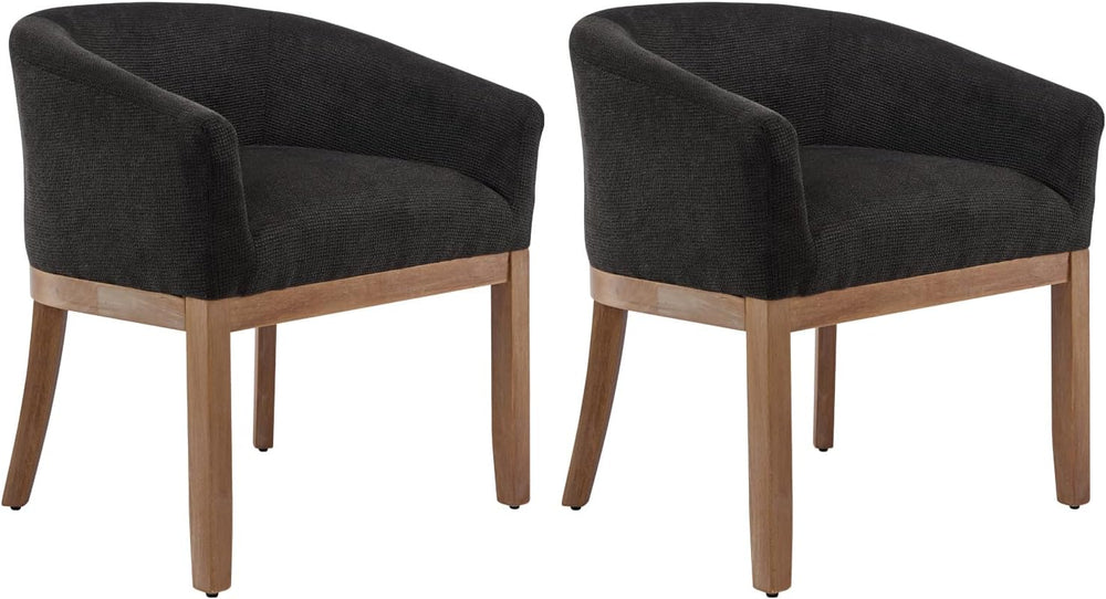 Mid Century Modern Dining Chairs Set of 2, Upholstered Linen Fabric Dining Ro...