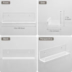 4-Pack Hanging Records, 12-Inch Record Holder Display, Clear Acrylic Floating Shelf, Suitable for Bedroom, Living Room, Magazine Rack