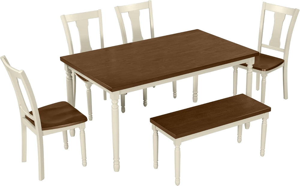LUMISOL 60" Farmhouse Kitchen Table Set for 4-6