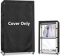 Rileytee Garment Rack Cover,600D Heavy Duty Waterproof Clothing Rack Cover,Clothes Rack Cover with Zipper for Metal Garment Rack(Black,46"W x 18"D x 80"H,Cover Only）