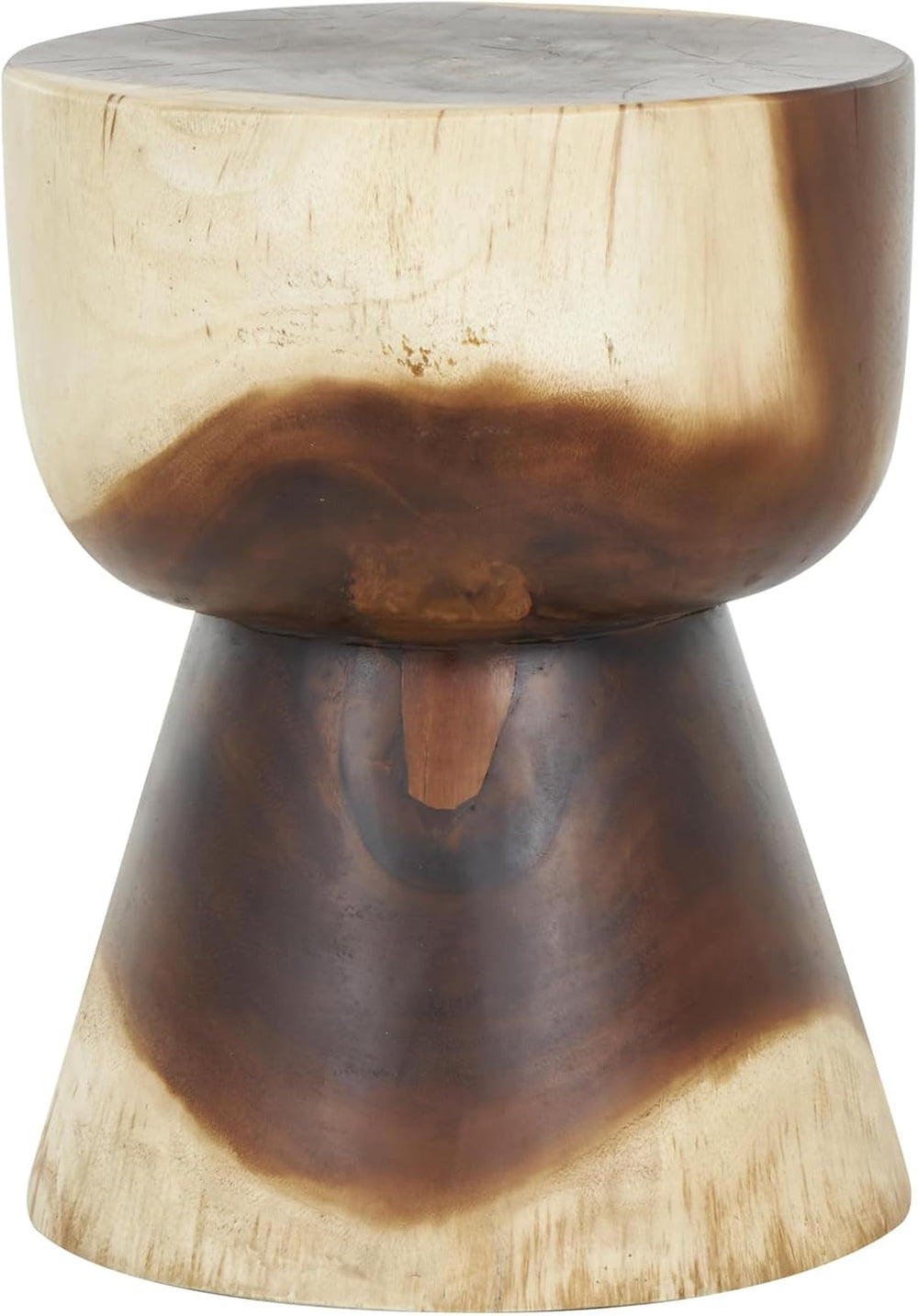 Deco 79 Wood Handmade Side End Accent Table Hourglass End Table with Natural ...
