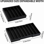 K Cup Holder Bamboo Coffee Pod Holder Drawer Organizer, Expandable K Cup Pod Storage Tea Bag Storage for Coffee Station Home Office and Kitchen （Black)