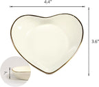 Alpha Delta Pi Jewelry Dish, Heart-Shaped High-Gloss Finish Ceramic Tray with Gold Detailing, Multi-Function Ceramic Ring Dish for Home or Office, Ideal for Jewelry and Keys (Pack of 2)