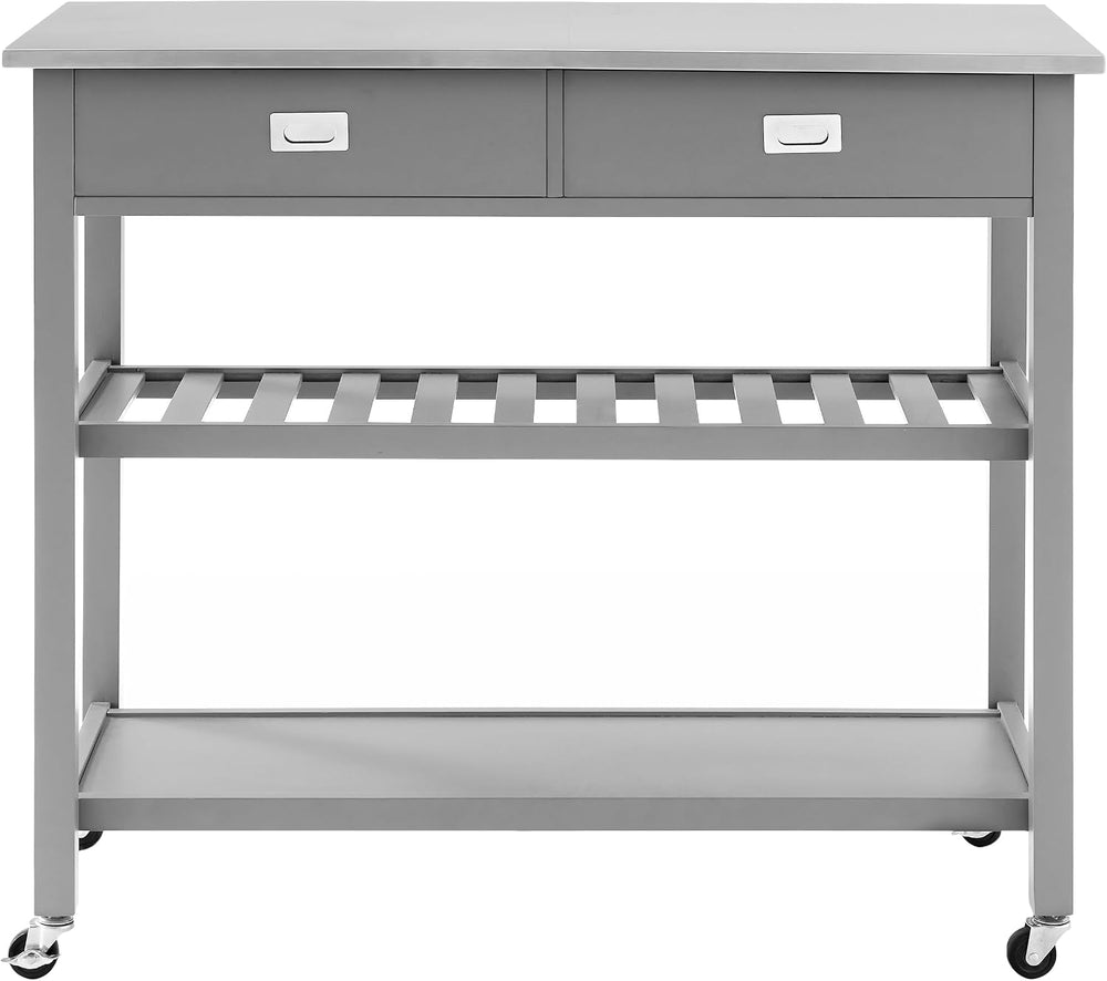 Crosley Furniture Chloe Rolling Kitchen Island | Storage Cart, Microwave Stan...
