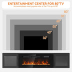 70" Floating TV Stand with 36" Electric Fireplace, Wall Mounted Fireplace Entertainment Center with Storage for TVs Up to 80",WI-FI Enable Fireplace TV Stand for Living Room,Black&Black
